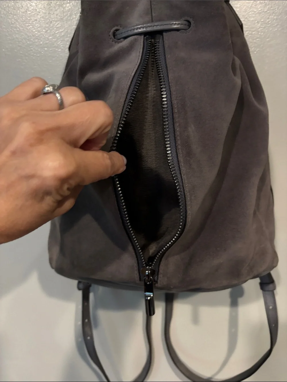 Elizabeth and James suede purse/backpack